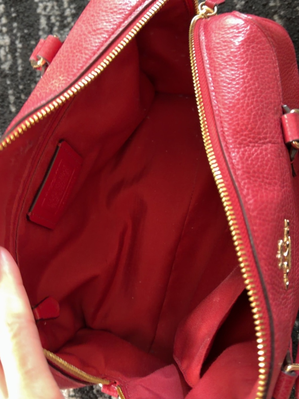 Coach Red Pebbled Leather mini Boston satchel - Picture 2 of 4
